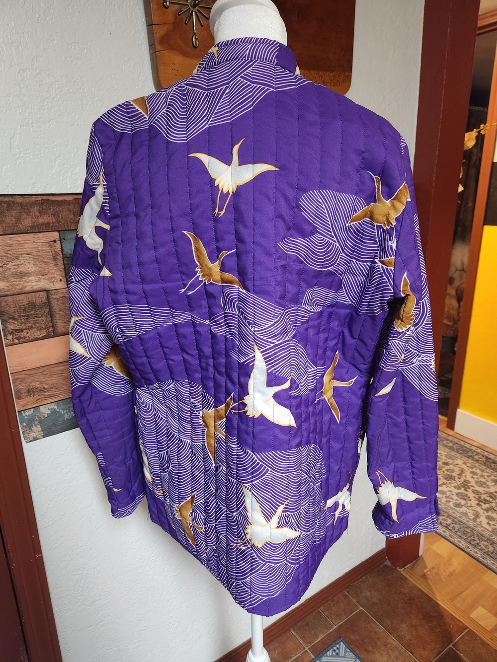Vintage RARE.Two Potato of Laguna Beach vertical-quilted mandarin collar jacket - Picture 2 of 8